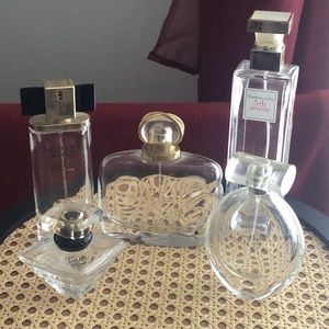 Empty glass bottles lancome and more(5)vintage